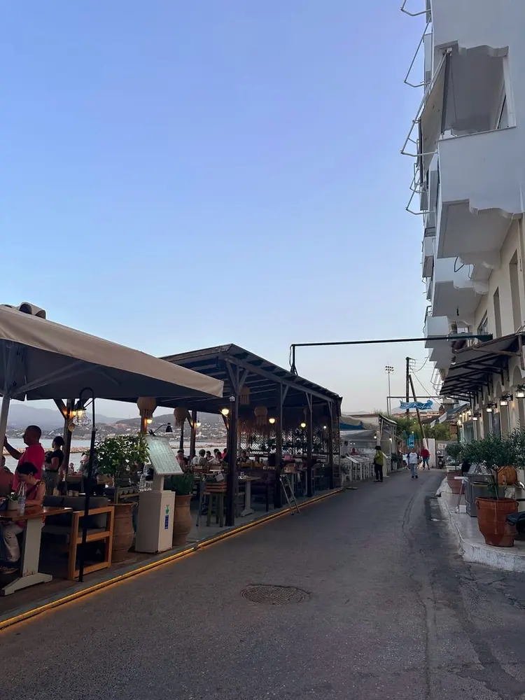 Ammos Beach seafront right next to FiloXenia by the Sea in Agios Nikolaos